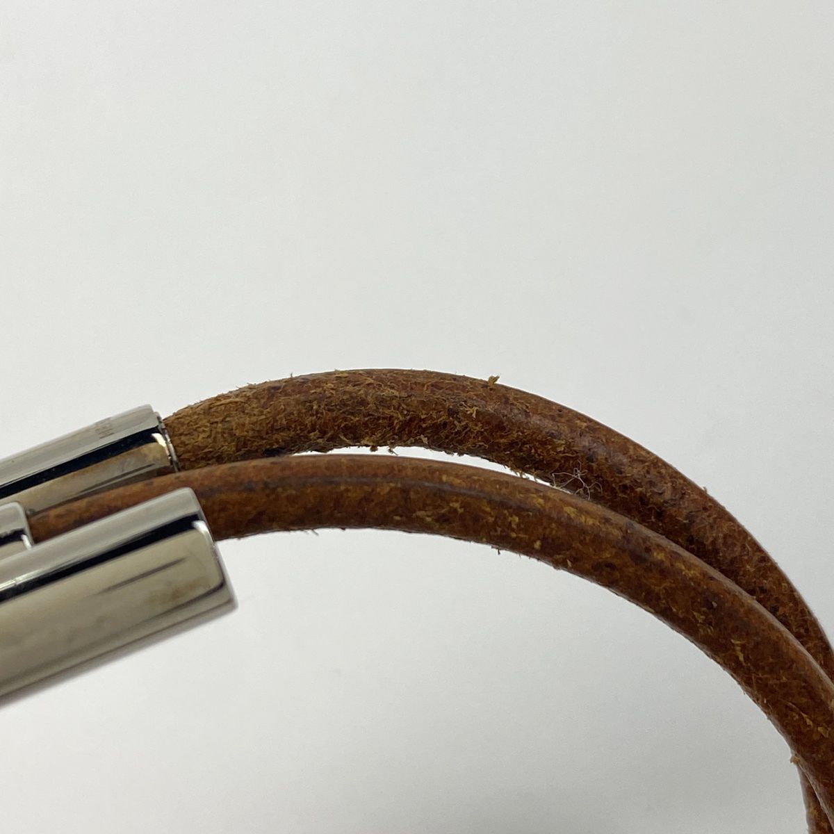 エルメス レザー トゥルニス 2連H ブレスレット ブラウン シルバー 革 HERMES エルメス アクセサリー トゥルニス ブレスレット レザー