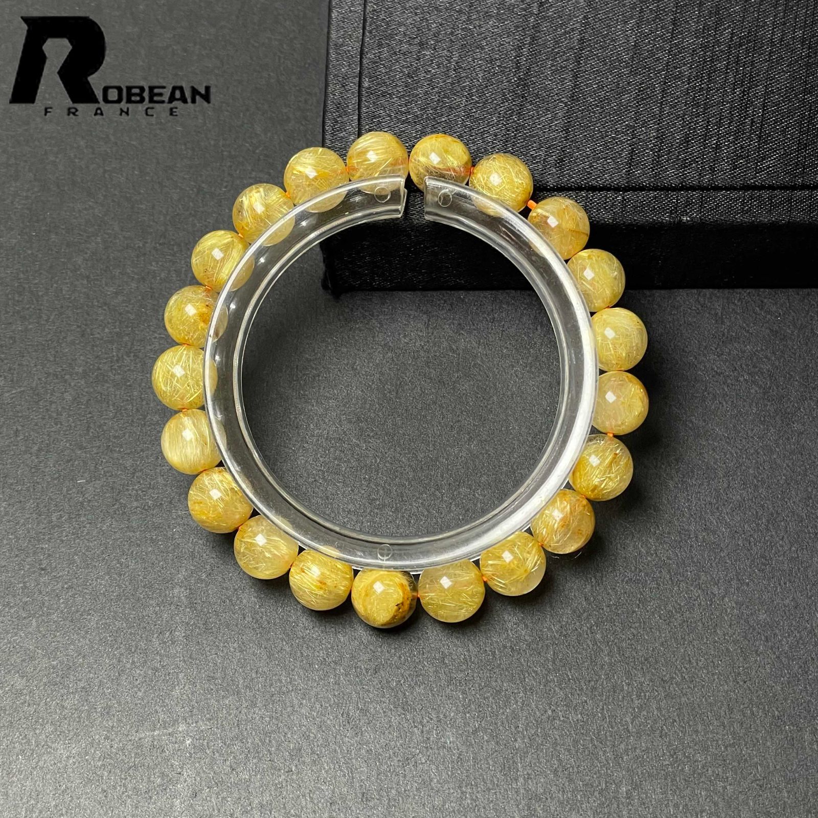 10 OFFクーポン EU製 定価13万円 ROBEAN ! 満針ルチルクォーツ ブレスレット パワーストーン 天然石 金運 お守り プレゼント1 8.8-9.2mm M1004592