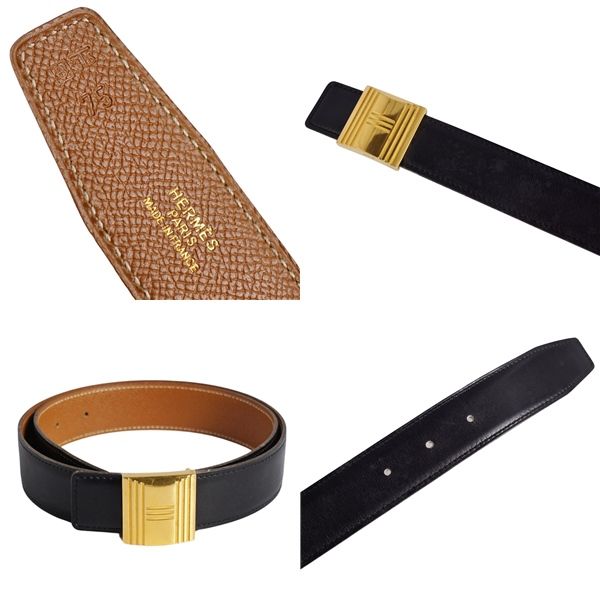 美品 Vintage エルメス HERMES 98年 ベルト レザーベルト リバ - メルカリ