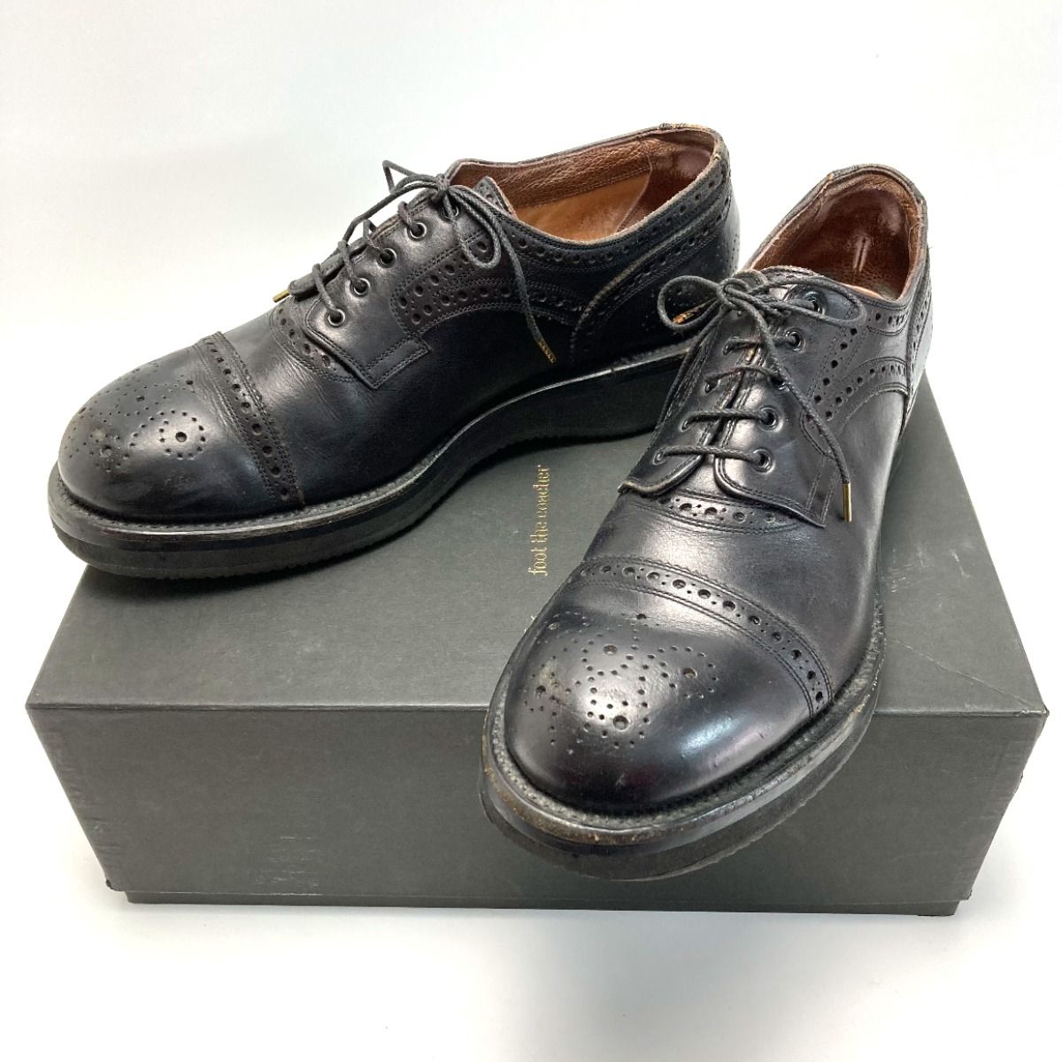 foot the coacher フットザコーチャー ウィングチップシューズ サイズ 9 メンズ ブラック