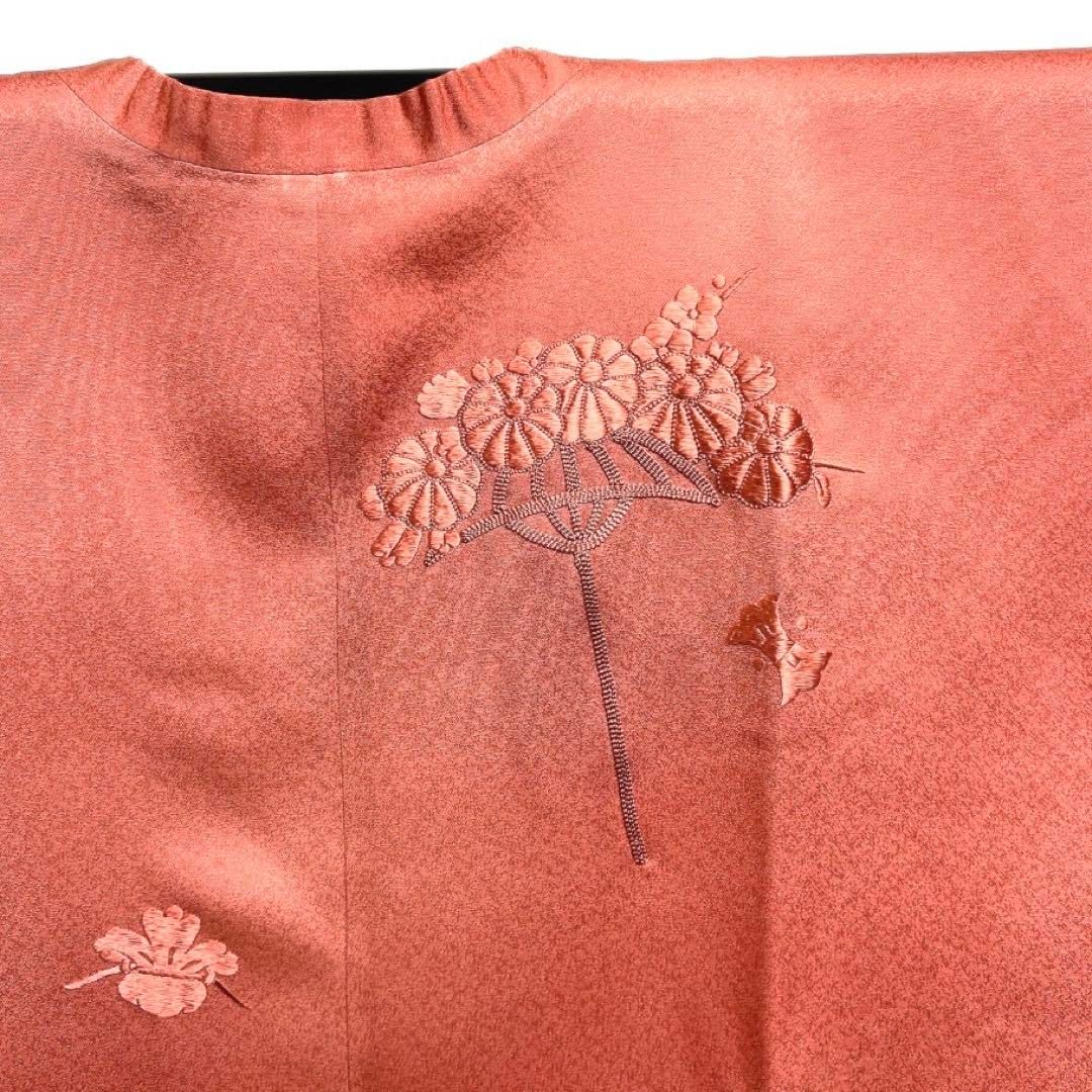 未着用 道行コート 刺繍 打ち出の小槌 七宝 傘 菊 着物 053a dの
