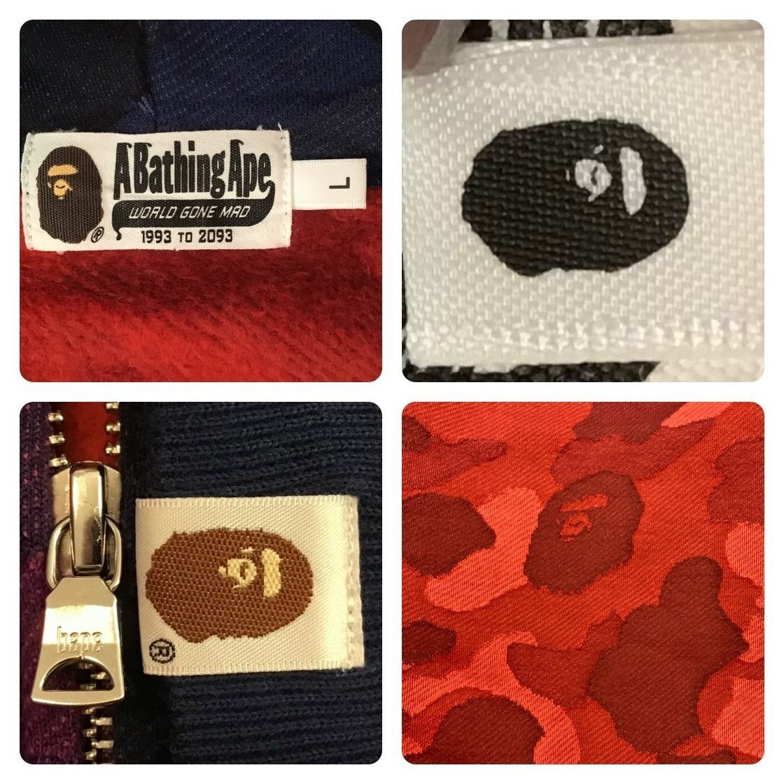 ジャガードカモ Crazy パーカー Lサイズ Jacquard camo BAPE full zip  