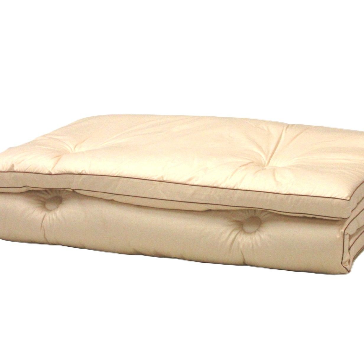 羊毛15層敷き布団 シングル ベージュ キャメル