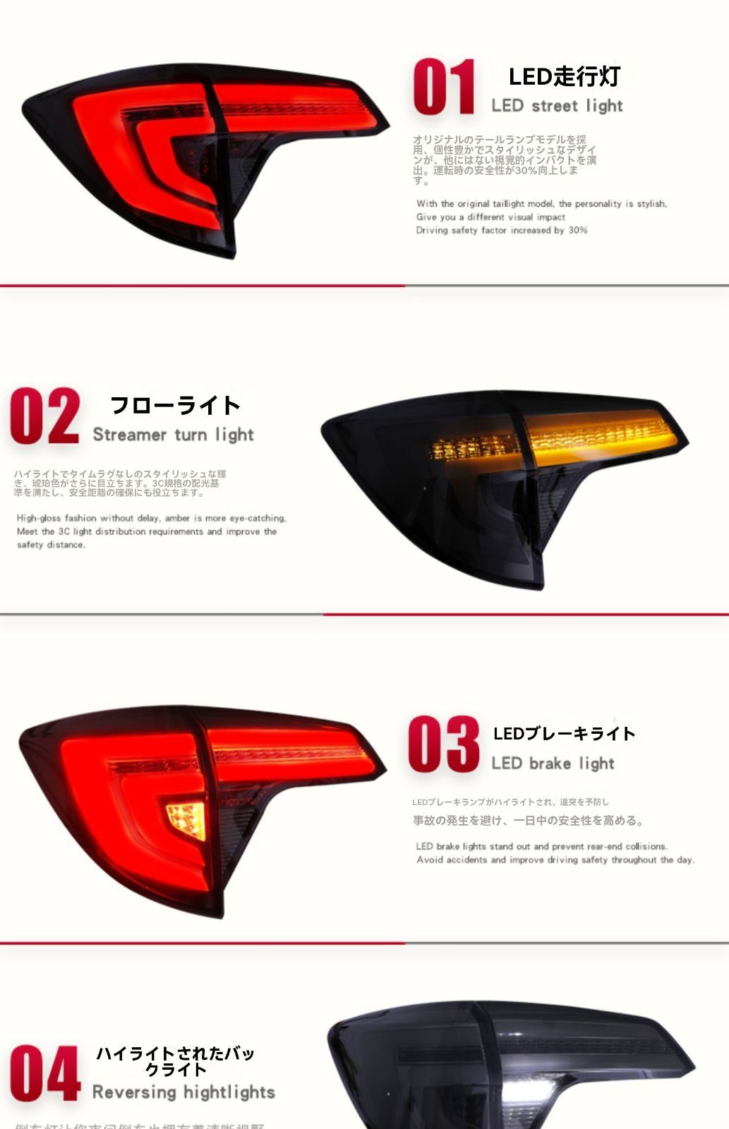 高輝度ブレーキランプ 流れるウインカー