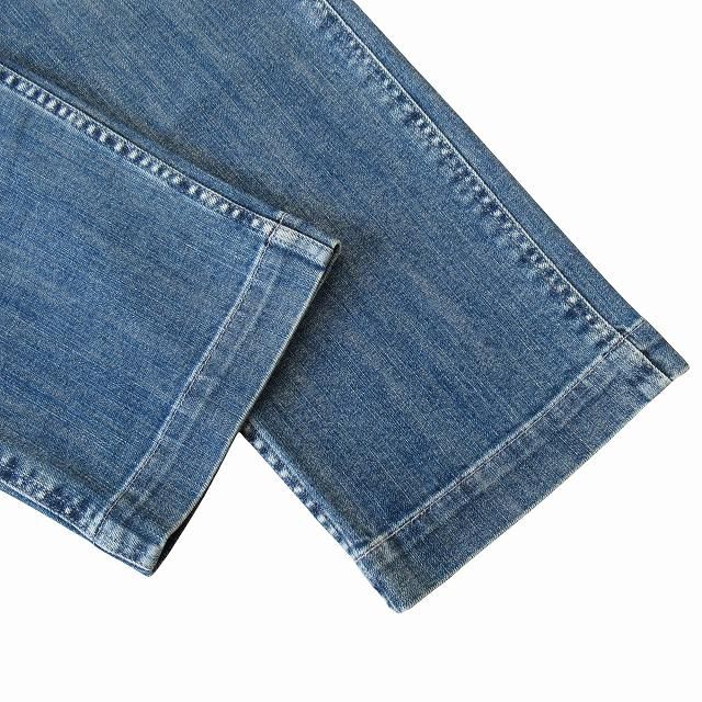 STUSSYデニムベイカーパンツ ペイント加工 バックルバック 刺繍ロゴ