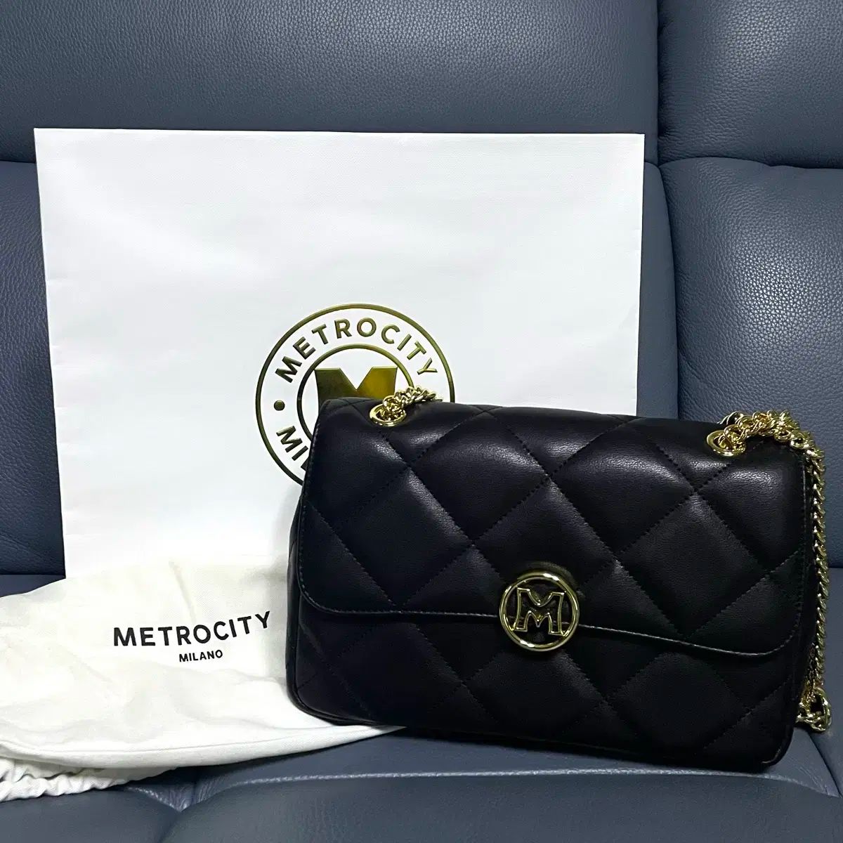 METROCITY メトロシティ チェーン キルティング クロスバッグ ショルダーバッグ