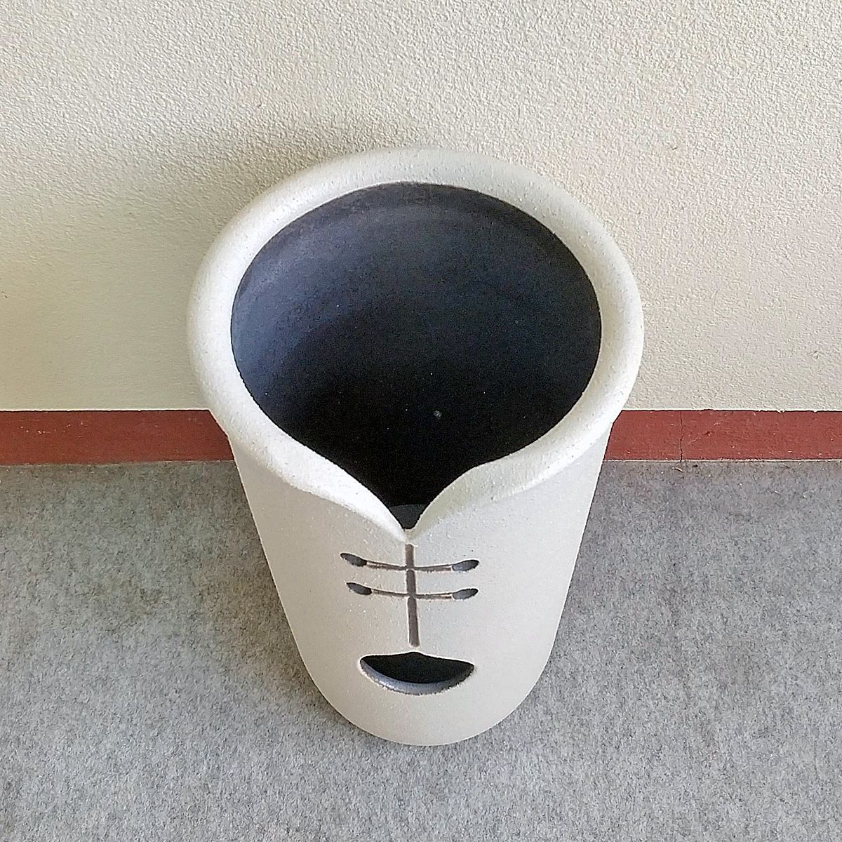 陶器傘立て　ツートンカット傘立　信楽焼　524-06　現品限り　ヤマタツ陶業 傘立て 信楽焼 ツートン デザインカット 信楽焼き 傘立 幅24.5 高さ47