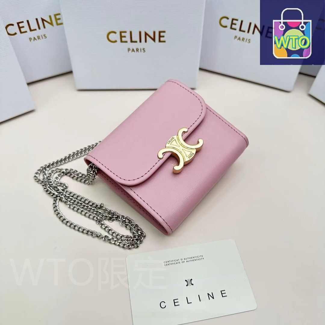すぐ届く！幅広く使える CELINE トリオンフチェーンウォレット 本日限定】?Celine トリオンフ チェーンウォレット 10783 ? 高級
