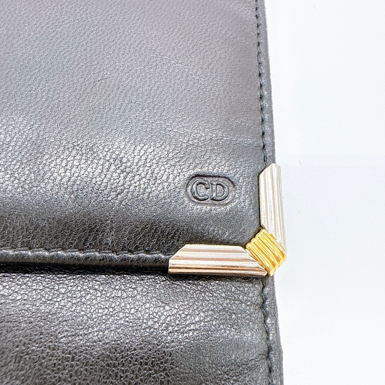 Christian Dior クリスチャンディオール レザー 三つ折り 長財布