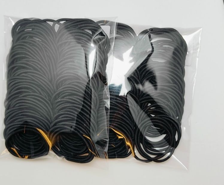 訳ありですが大変お買い得】ヘアゴム ブラック 直径5cm 太さ3mm 230本