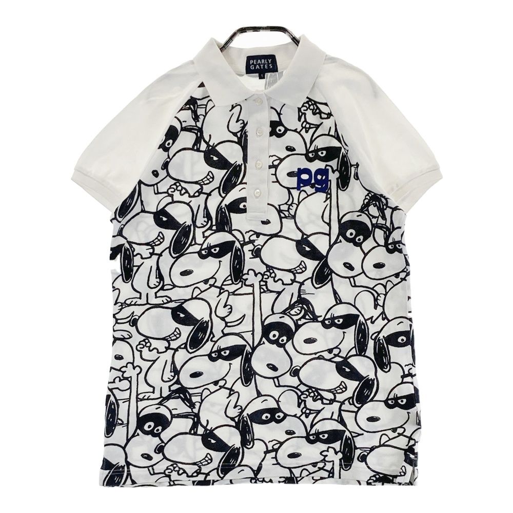 PEARLY GATES レディースポロシャツ (スヌーピー)ホワイト　サイズ1 PEARLY GATES レディースポロシャツ (スヌーピー)ホワイト