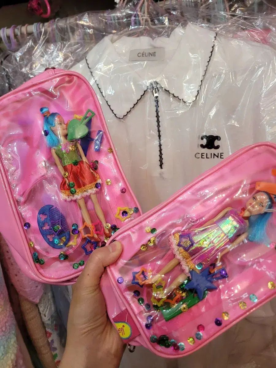 輸入透明ドールポーチ 2 ドッグドリーム