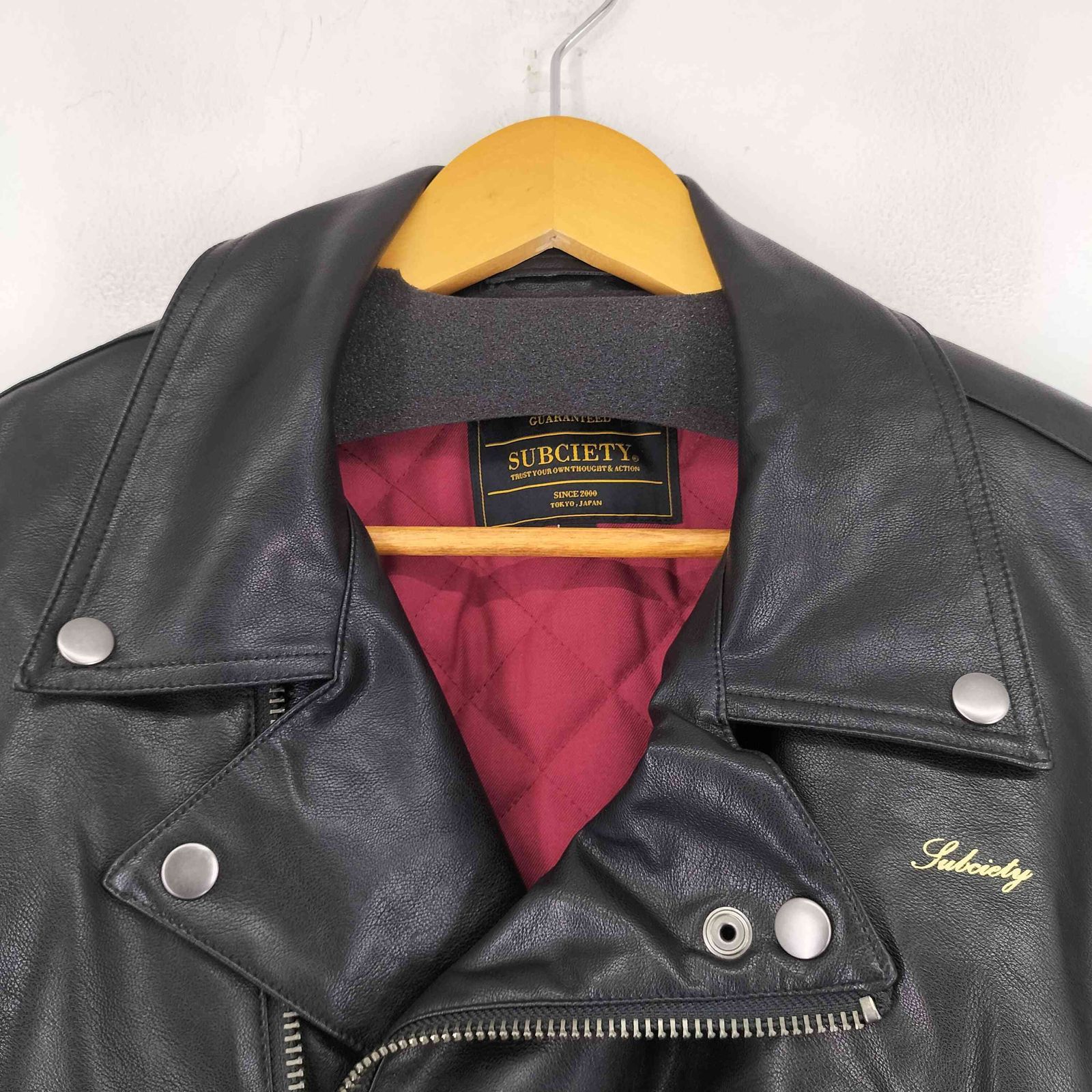 Subciety フェイクレザージャケット Subciety サブサエティ ジャケット SUBCIETY Fake leather zip