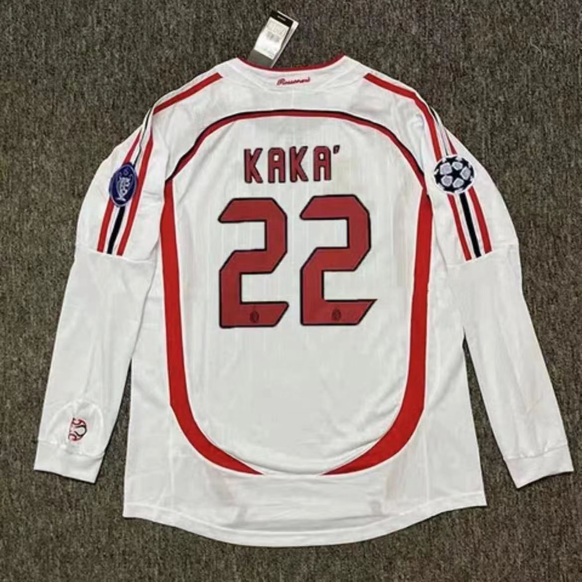 【セール】06/07シーズン　カカ　#22 ACミラン　ユニフォーム　長袖 2006/07 ACミラン UEFAチャンピオンズリーグ決勝 カカ 22番-KICKO – Kicko