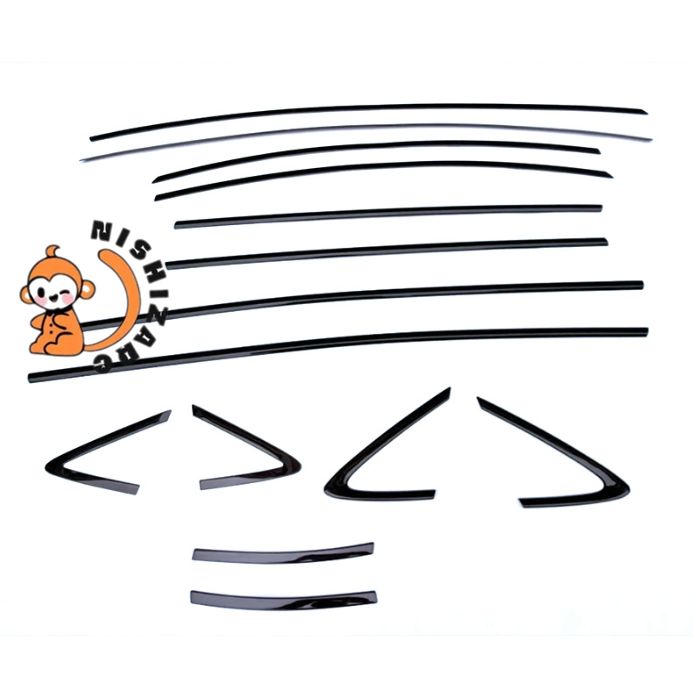 23年式 トヨタ プリウス 60系 車窓飾りモール 14枚セット ピアノブラック ステンレス製 外装 カスタム ドレスアップ