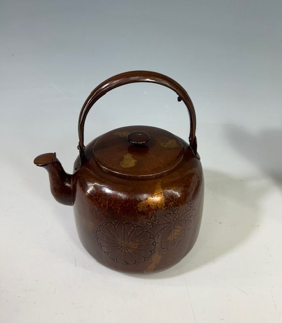 菊桐彫 水注 口蓋付 茶道具 水屋道具 水注