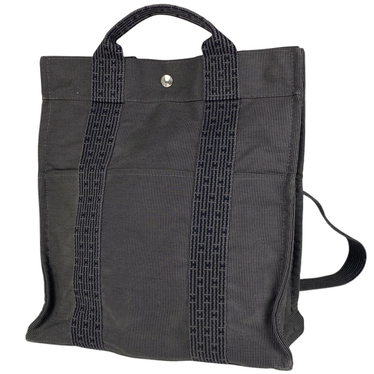 エルメス HERMES エールライン アド MM バックパック デイパック Hロゴ リュック ナイロンキャンバス グレー レディース