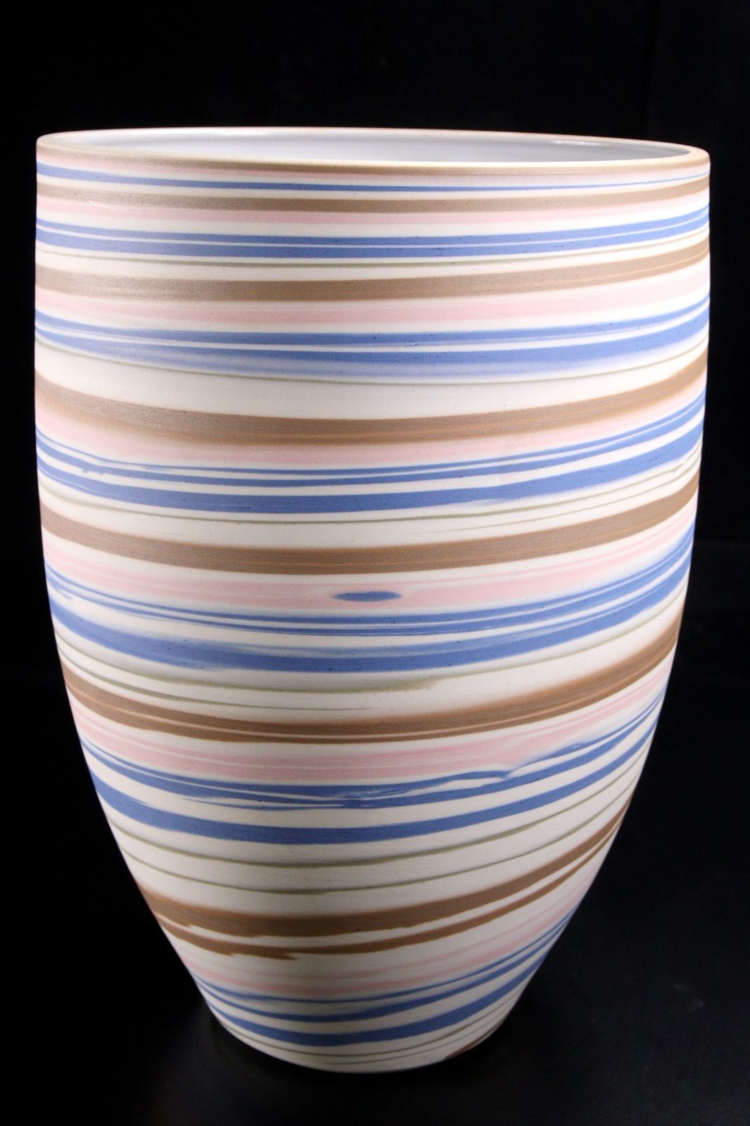 九谷焼 徳田順子作 練込壷 31.5cm 作家物 徳田八十吉 花瓶 花器 唐物