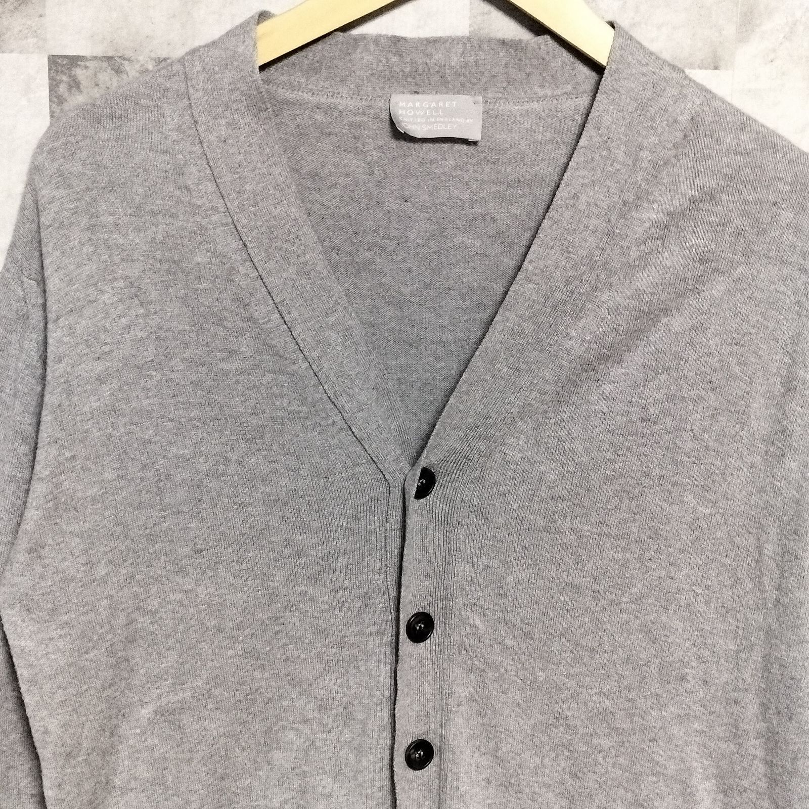 マーガレットハウエル×ジョンスメドレー Ｖネックカーディガン 4.3万イギリス製 マーガレットハウエル×ジョンスメドレー Vネックカーディガン