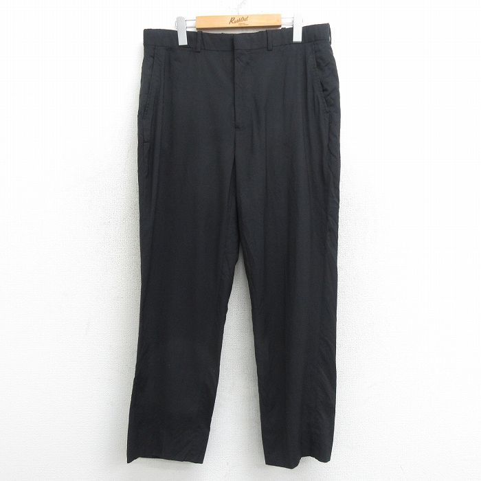 W34/古着 ラルフローレン ブランド スラックス パンツ メンズ 90s ウール 黒 ブラック 24sep25 中古 ボトムス ロング