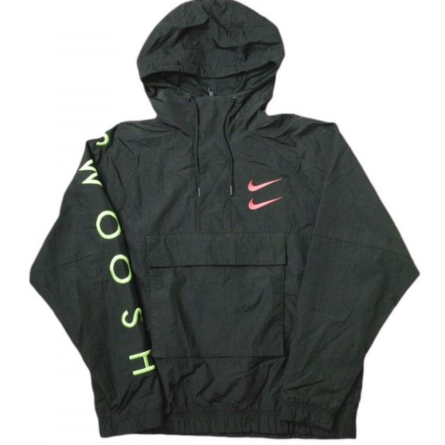 NIKE ナイキ SWOOSH WOVEN ANORAK JACKET スウッシュウーブンアノラックジャケット DJ0477-010 XL BLACK  ハーフジップ パーカー アウター g17027 - メルカリ