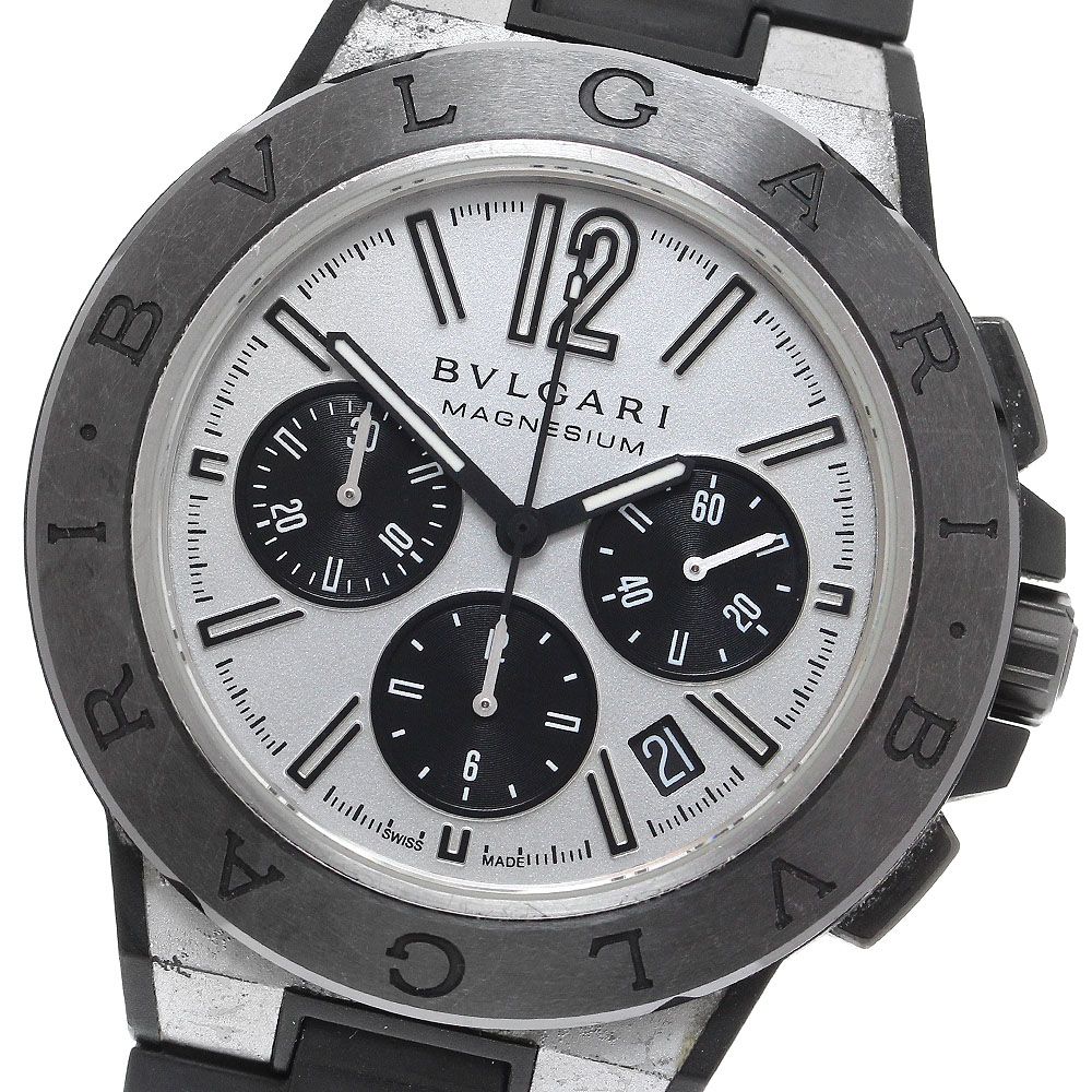 ブルガリ BVLGARI DG42SMCCH ディアゴノ マグネシウム デイト クロノグラフ 自動巻き メンズ保証書付き_911225