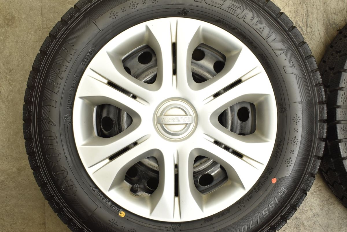 バリ溝 製 日産 E12 ノート 純正 14in 5.5J 40 PCD100 グッドイヤー アイスナビ7 185 70R14 キューブ ブルーバード サニー FFCRYSTALESIA_COM