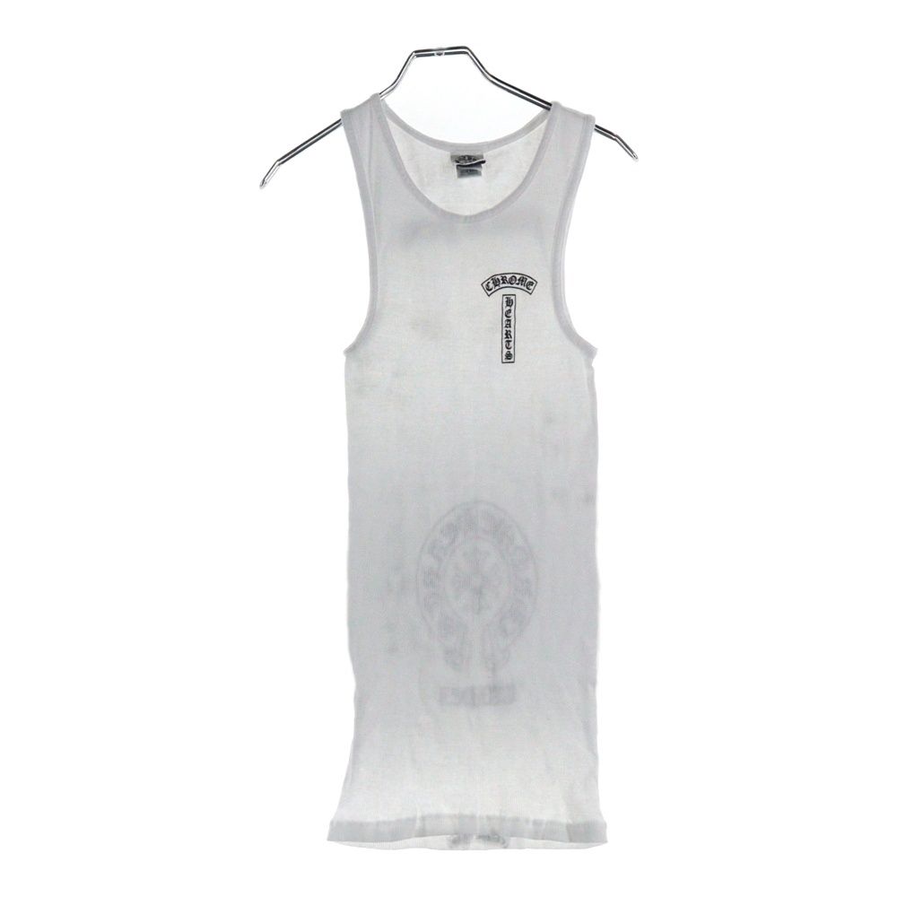 CHROME HEARTS クロムハーツ OLD Taipei FUCK YOU T-BAR TANK TOP オールドモデル 台湾 ファックユー Tバー バックホースシュープリント タンクトップ ノースリーブ ホワイト