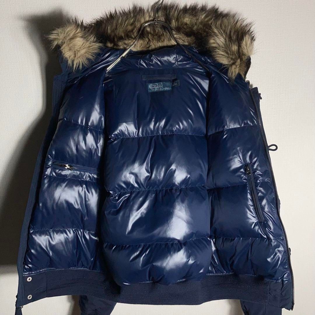 美品★ポロラルフローレン N-2B フライトジャケット ダウン 紺 S　C607 美品】RALPH LAUREN N-2B ダウン フライトジャケット 紺 S