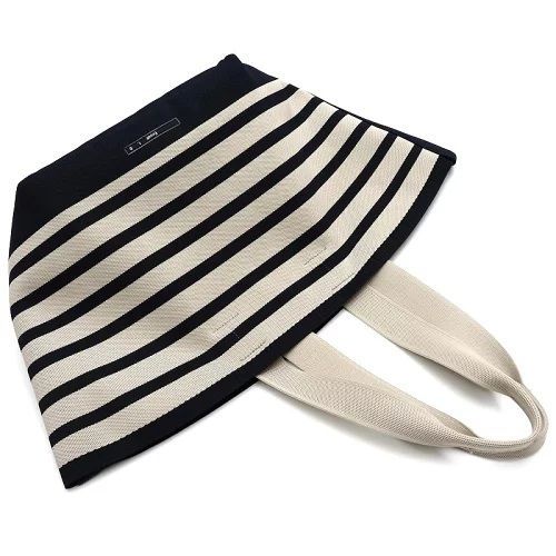 超 Ecoalf 1.0 トートバッグ ベージュ|ネイビー SPOO STRIPE BEACH SIZE SHOPPER 肩掛け 高密度ニット素材 エコアルフ レディース メンズ 5MLB1|F04288|JARC07|