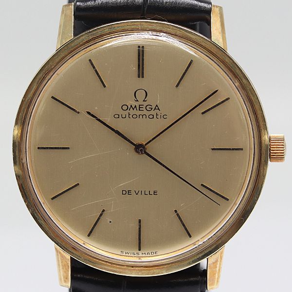 デットストック級 稼働 オメガ デビル 手巻きゴールド文字盤