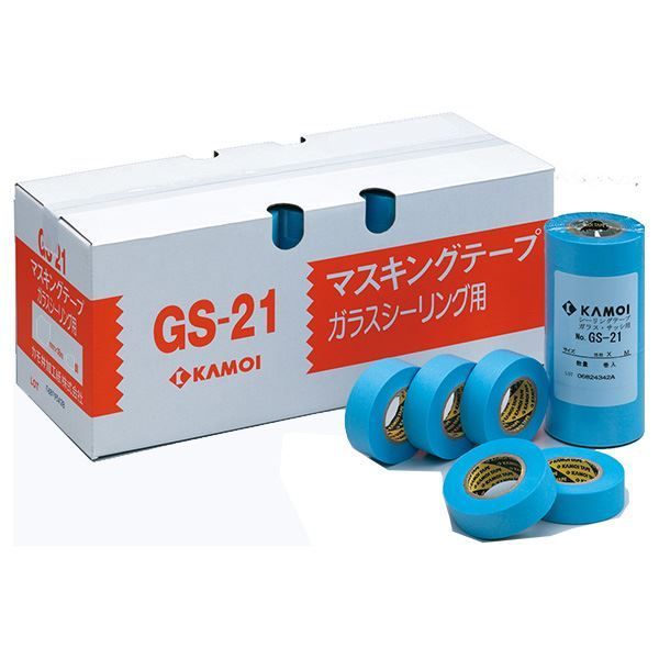 ガラス サッシ用マスキングテープ GS-21 18mm×18m 水色 70巻入