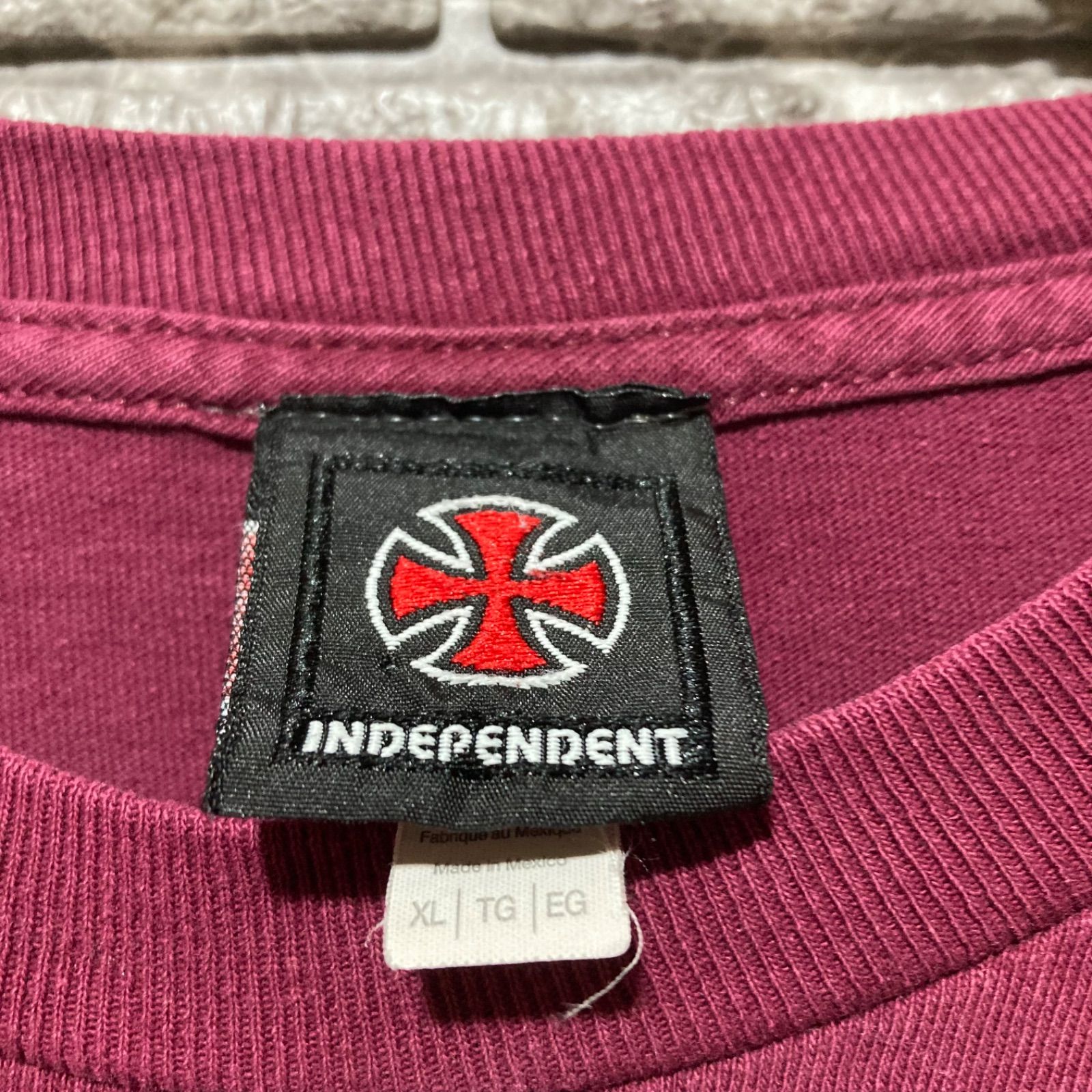 INDEPENDENT ロンT インディペンデント 袖ロゴ アイアンクロス 