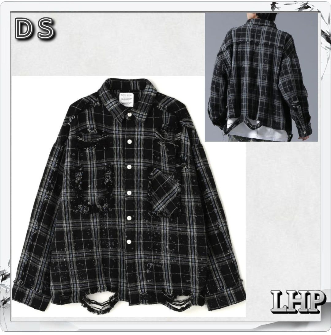 正規品 LHP DankeSchon ダンケシェーン フランネル トップス シャツ ブラック