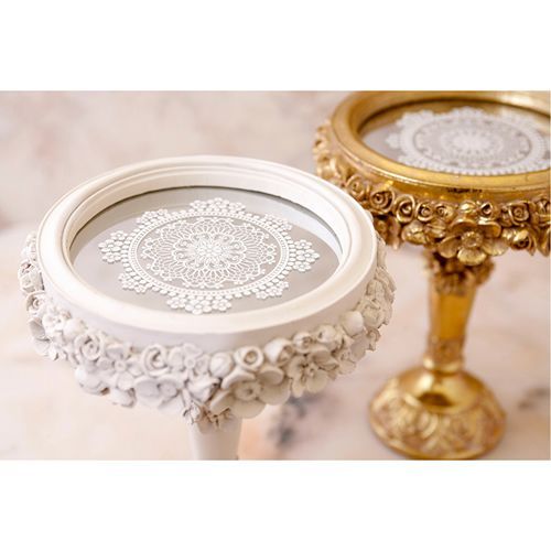 【新作到着!!】 同色2個組 Sサイズ アンティーク調ミラートレー ロココデコ スタンドトレー S 小物入れ トレイ 2703 高価な