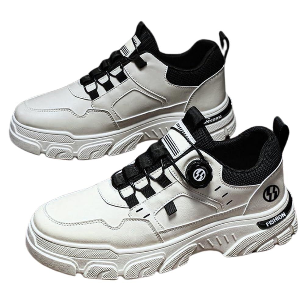 ALVEIN] 厚底スニーカー ワークブーツ 身長アップ 4cm ダイヤル式 滑り