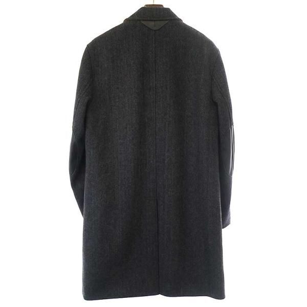 SHiGETTi様 COACH チェスターコート エルボーパッチ S ネイビー COACHコーチレザーエルボーパッチウールチェスターコート