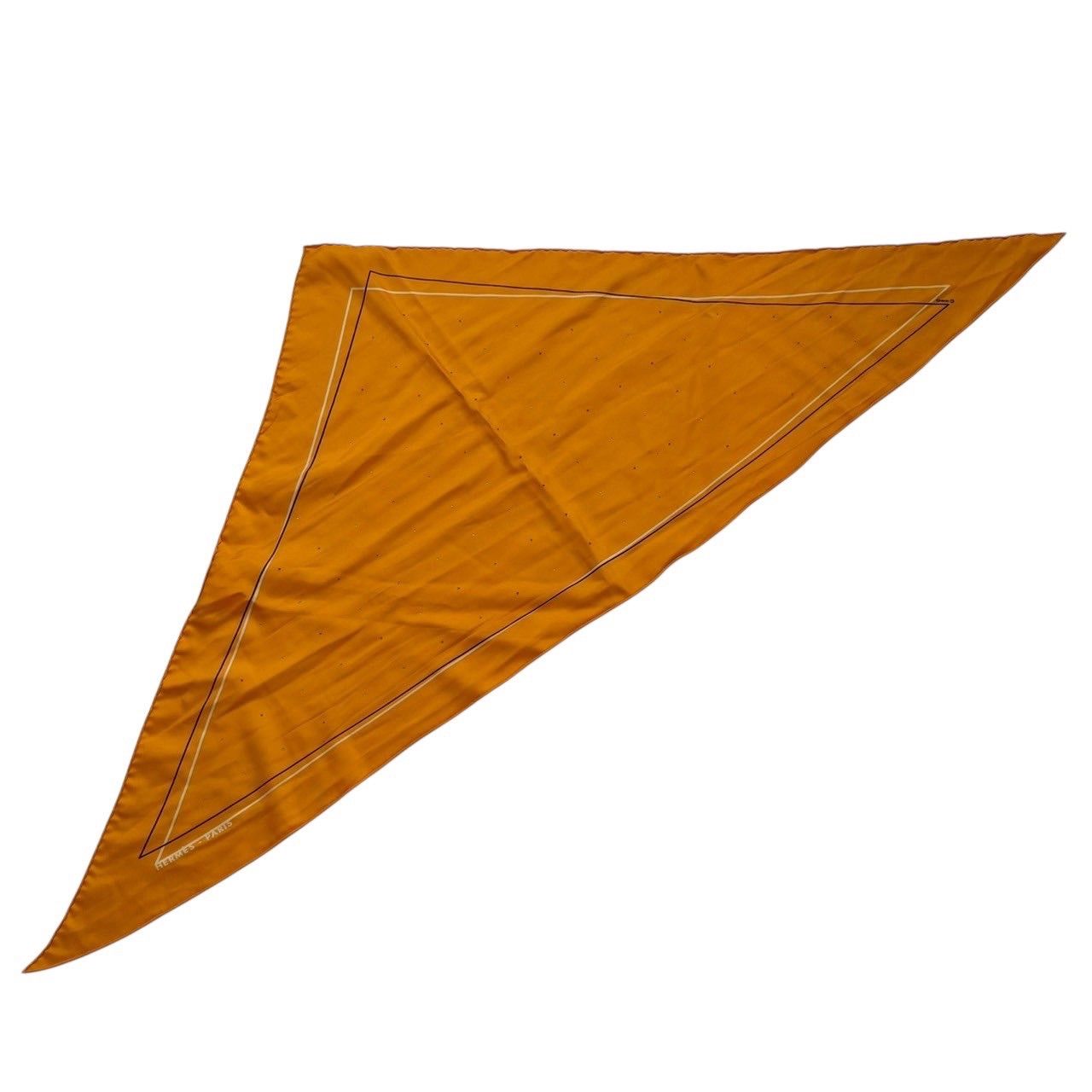 HERMES エルメス スカーフ 黄系 三角 ドット ポワンテュ ポワントゥ