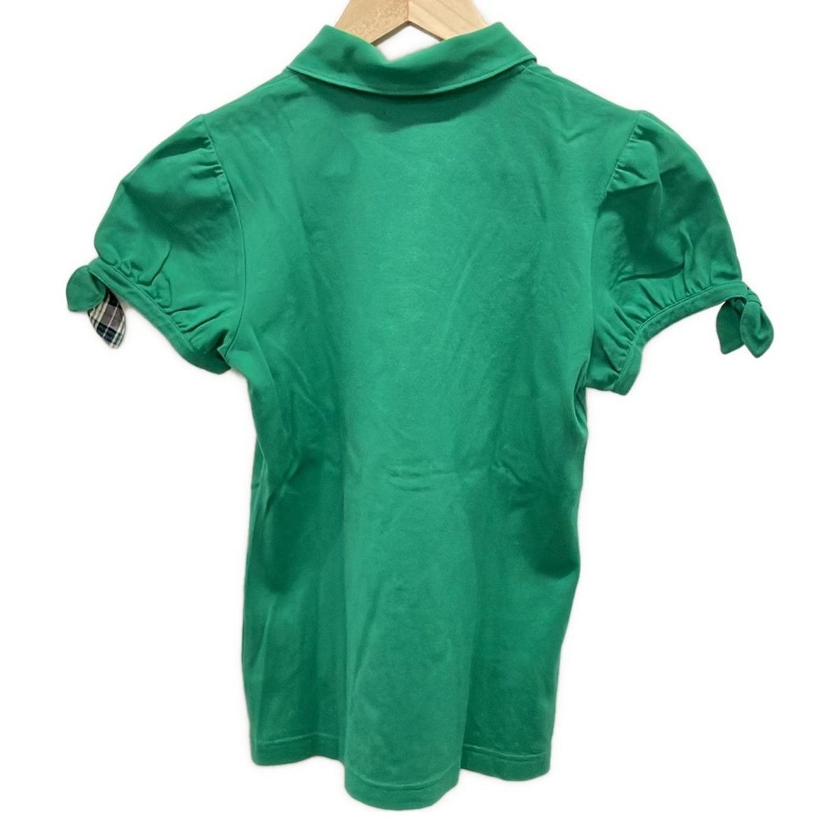 Burberry Blue Label バーバリーブルーレーベル 半袖ポロシャツ サイズ38 M レディース - グリーン フリル リボン