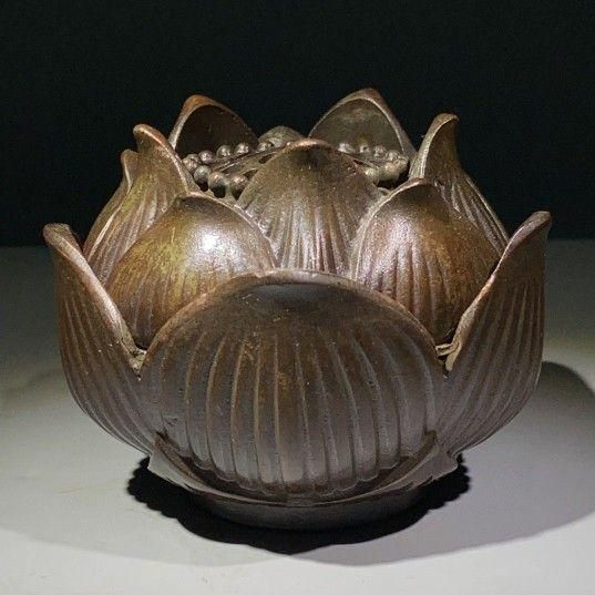 宣徳炉 銅製 工芸品 美術品 置物 銅 香炉 蓮華香炉 宣徳炉 香道具 置物 - メルカリ