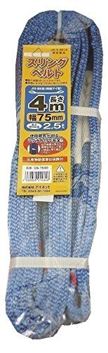 2営業日で発送 アイネット スリングベルト 両端アイ型 75MMX4M DS-7540