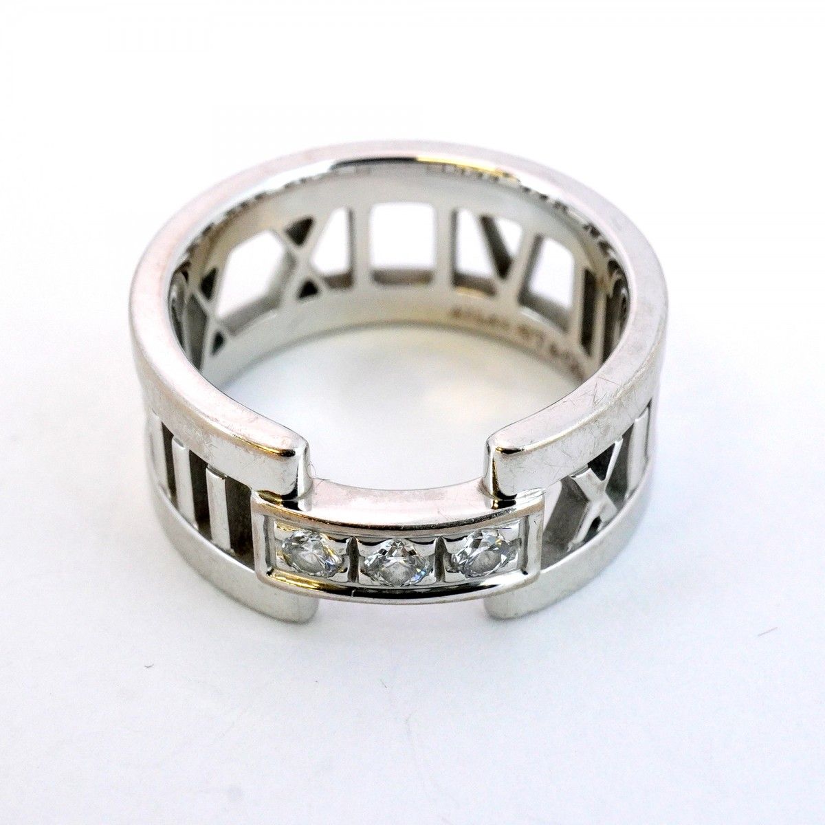 5jib0352】ティファニー リング オープンアトラス 3PD K18WG ホワイト  