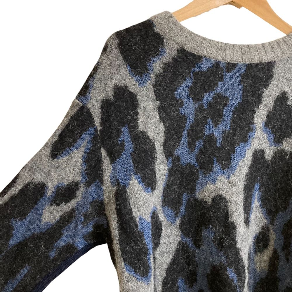 美品 sacai luck サカイラック レオパード柄 アルパカブレンド  