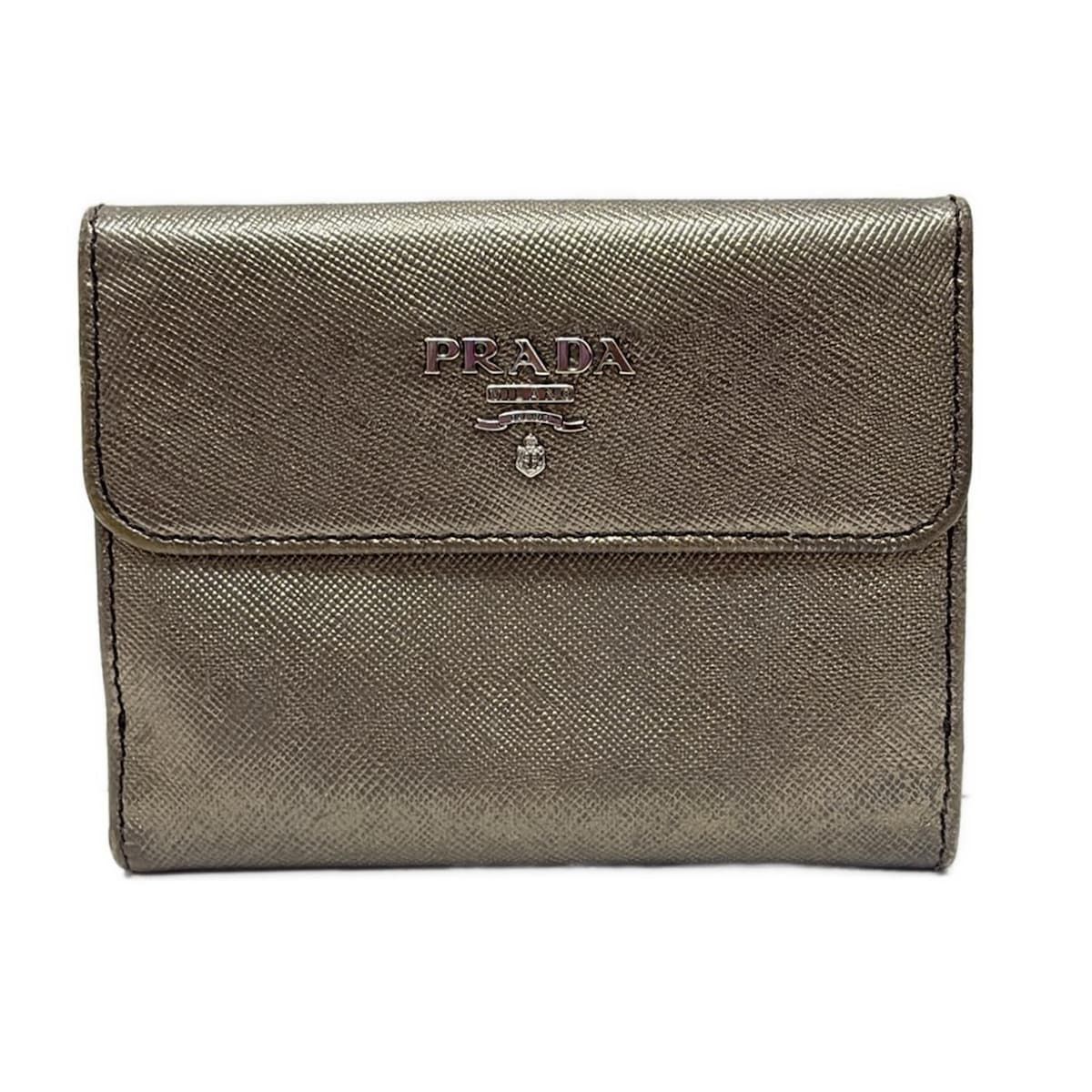人気便利グッズ PRADA(プラダ) Wホック財布 - シルバー レザー - メルカリ 小物