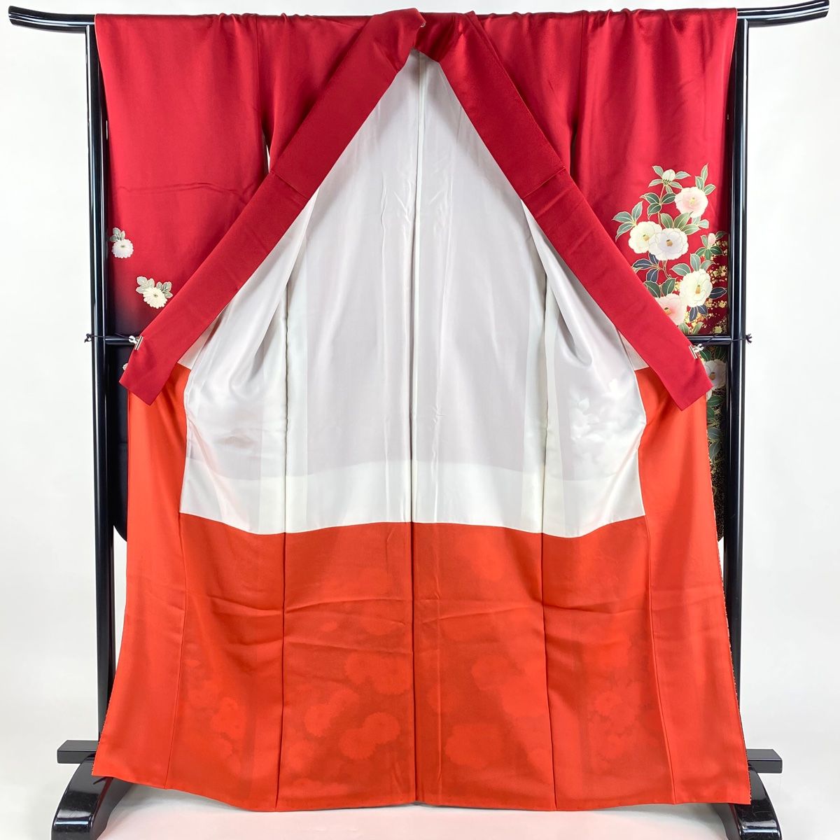 振袖 身長161-176cm 赤 正絹 着装イメージで分かる！ 【中古】 振袖 リサイクル レディース