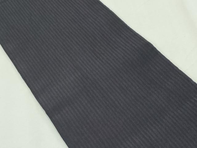 平和屋本店□極上 撫松庵 両面 半幅帯 丸文 紫黒色地 逸品 CZAA2700s5