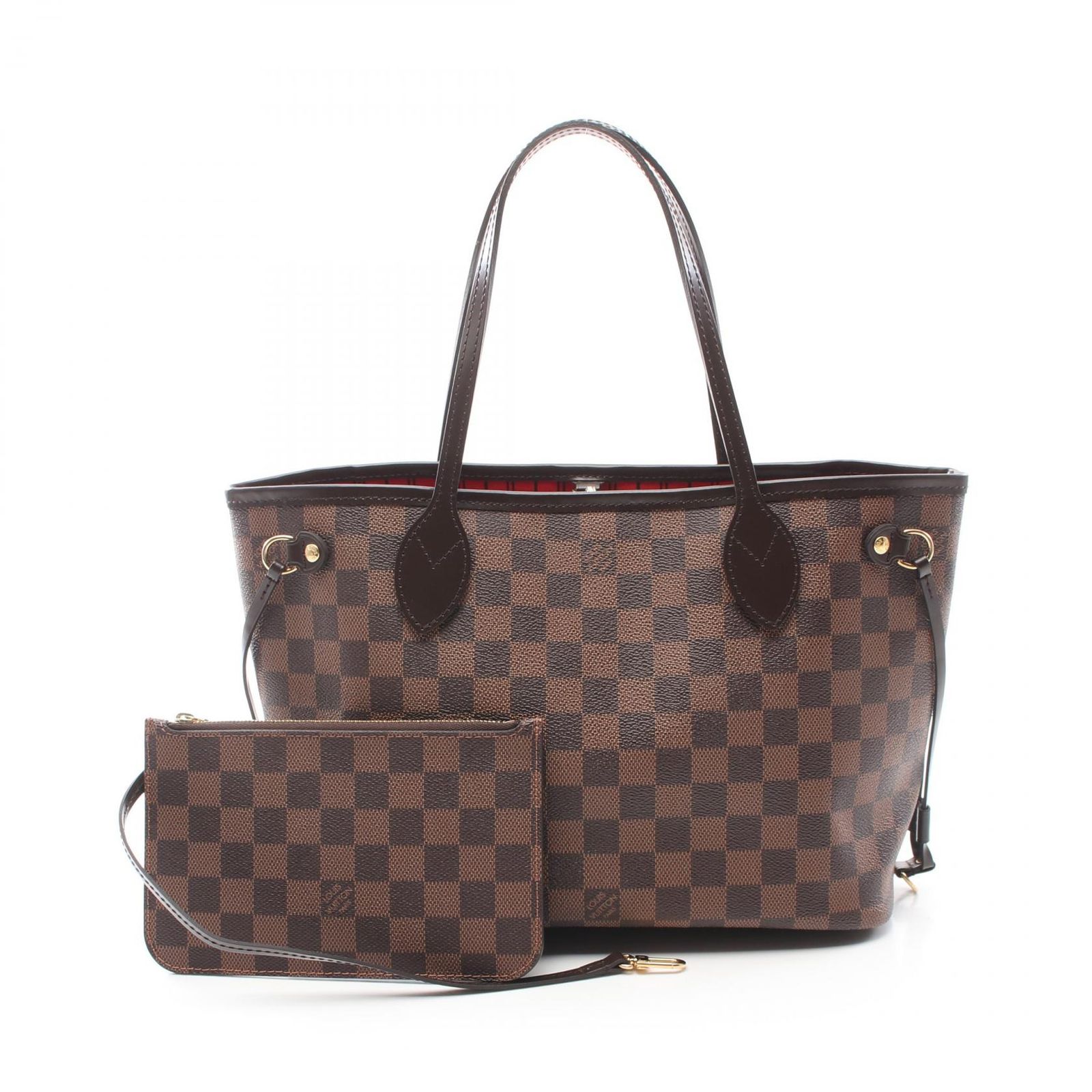 ルイ ヴィトン LOUIS VUITTON トートバッグ ネヴァーフルPM ダミエエベヌ N40600 PVCコーティングキャンバス レザー ネヴァーフルPM レディース Used A
