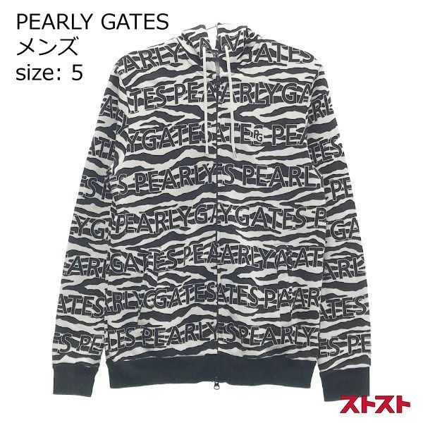 PEARLY GATES パーリーゲイツ 2021年モデル 裏起毛 ジップパーカー ロゴ×ゼブラ柄 ホワイト系 5 ［240001973478］ -  メルカリ