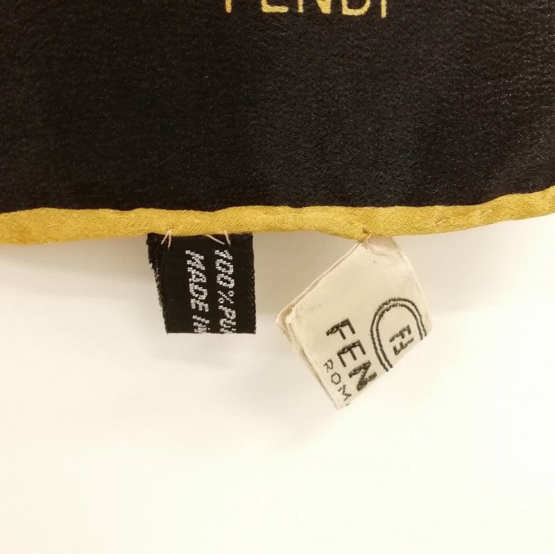 フェンディ FENDI ヴィンテージ 大判 スカーフ ストール シルク ロゴ