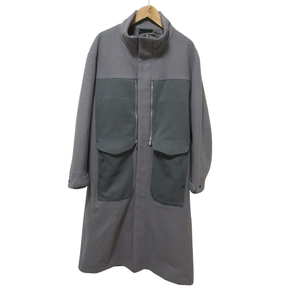 23AW ZUCCa ズッカ ジップアップ スタンドカラーコート CZ34FA938 サイズXXS グレー メンズ 古着